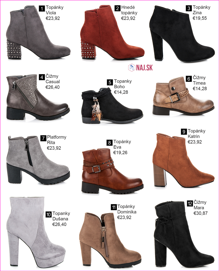 Čižmy členkové, čižmy hnedé, čižmy boho